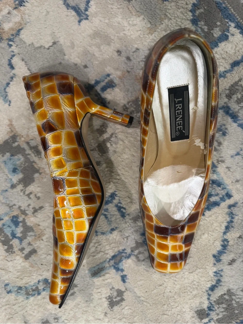 Women's Amber Croc-Embossed Heels
